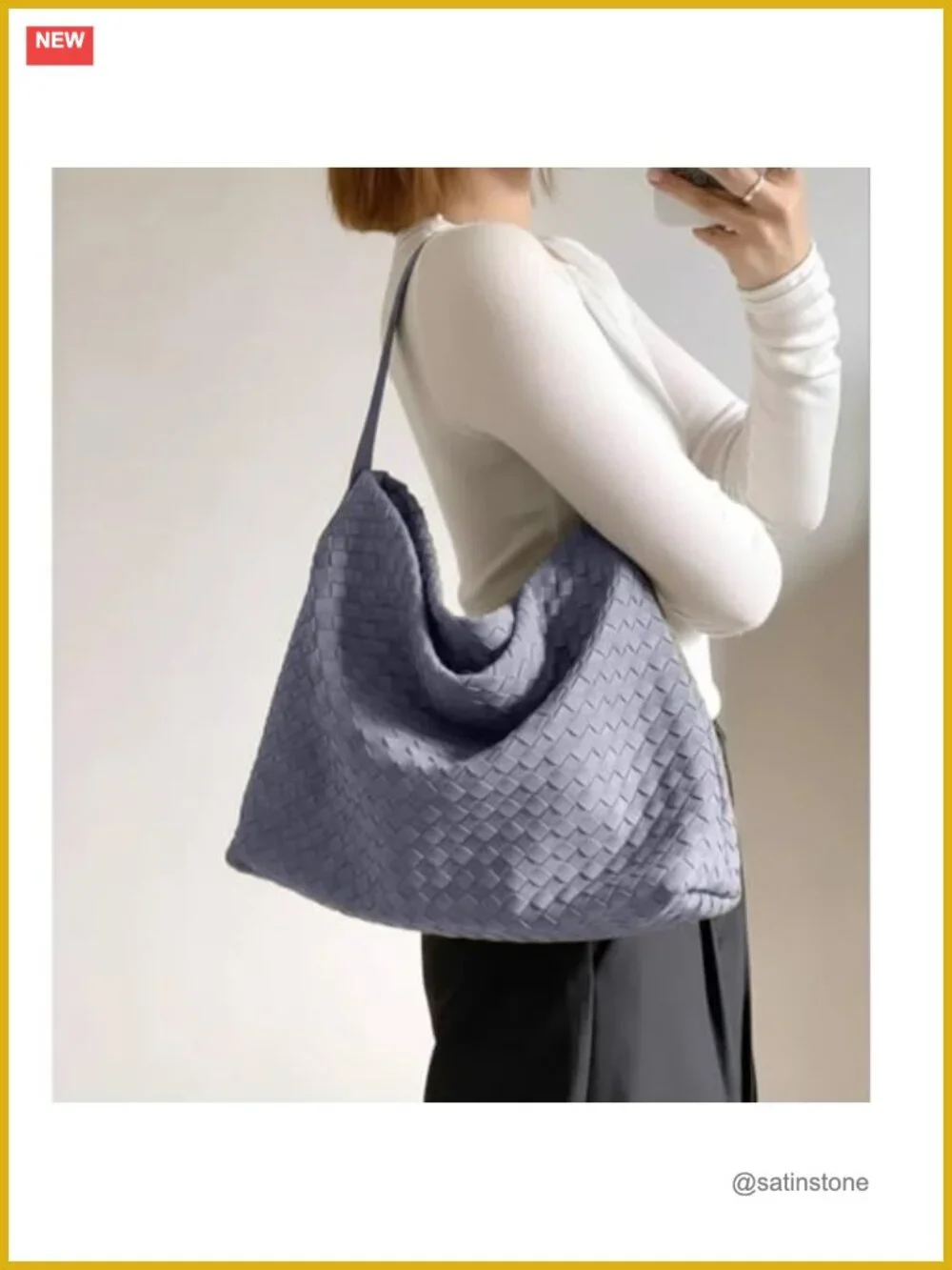 Braided Suede Tote Bag Woven Hobo Shoulder Bag for Work Travel